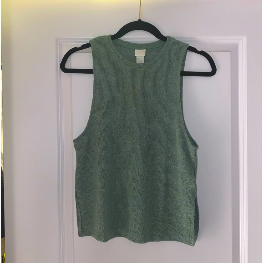 H&M sweater tank, teal/green